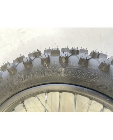 12mm  90/100-14 14" Inch Rear Wheel Rim Disc Sprocket Knobby Tyre  Dirt Bike