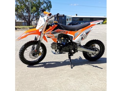 110cc Dirt Bike Trail Pit Bike Motor Electric Start Manual Junior Bike Kid Orange