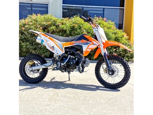 110cc Dirt Bike Trail Pit Bike Motor Electric Start Manual Junior Bike Kid Orange