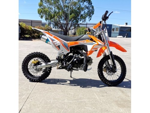 110cc Dirt Bike Trail Pit Bike Motor Electric Start Manual Junior Bike Kid Orange