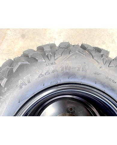 10 inch Complete Wheel Rim Tyre Quad ATV Buggy Gokart 4 Stud 22x10-10