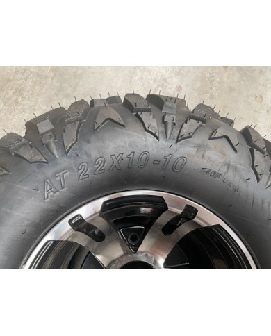 10 inch Complete Wheel Alloy Rim Tyre Quad ATV Buggy Gokart 4 Stud AT22x10-10