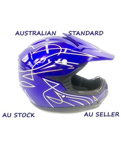 OFFROAD HELMET KIDS QUAD MOTOR BIKE QUAD ATV KART BUGGY AUSTRALIAN STANDARD BLUE