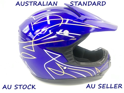 OFFROAD HELMET KIDS QUAD MOTOR BIKE QUAD ATV KART BUGGY AUSTRALIAN STANDARD BLUE