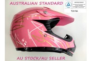 PINK HELMET KIDS MOTOR BIKE QUAD ATV KART BUGGY AUSTRALIAN STANDARD OFFROAD