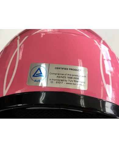 PINK HELMET KIDS MOTOR BIKE QUAD ATV KART BUGGY AUSTRALIAN STANDARD OFFROAD