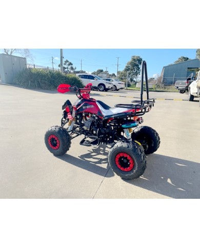 125CC ATV Sport Quad Dirt Bike 4 Wheel Buggy Go kart Rear Rack Semi Auto 3+1 Ranger red