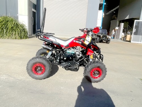125CC ATV Sport Quad Dirt Bike 4 Wheel Buggy Go kart Rear Rack Semi Auto 3+1 Ranger red