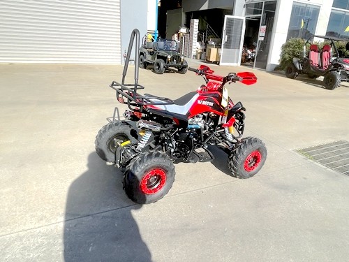 125CC ATV Sport Quad Dirt Bike 4 Wheel Buggy Go kart Rear Rack Semi Auto 3+1 Ranger red