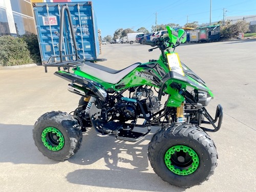 125CC ATV Sport Quad Dirt Bike 4 Wheel Buggy Go kart Rear Rack Semi Auto 3+1 RANGER GREEN