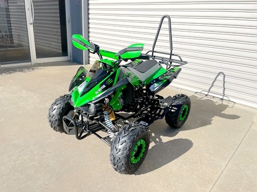 125CC ATV Sport Quad Dirt Bike 4 Wheel Buggy Go kart Rear Rack Semi Auto 3+1 RANGER GREEN