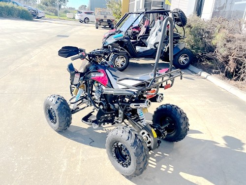 125CC ATV Sport Quad Dirt Bike 4 Wheel Buggy Go kart Rear Rack Semi Auto 3+1 Ranger Black