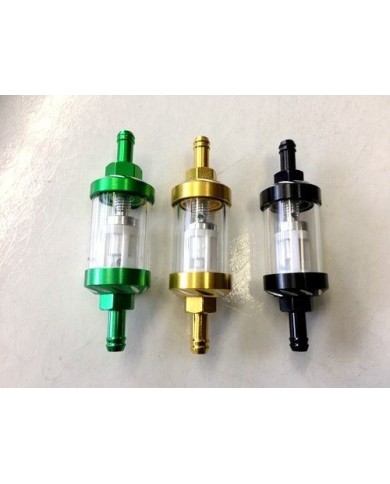 Universal Aluminum 6mm CNC Inline Gas Fuel Oil Filter for Motorcycle in 3 colors