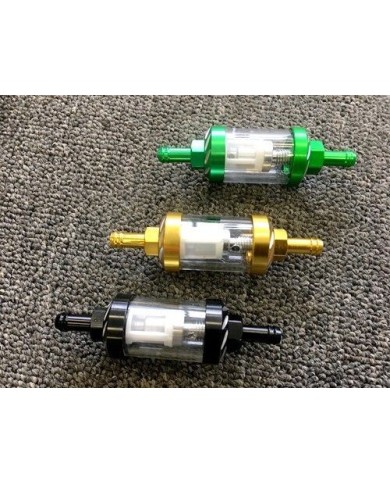 Universal Aluminum 6mm CNC Inline Gas Fuel Oil Filter for Motorcycle in 3 colors