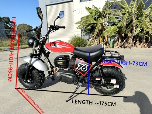 MB200X TrailMaster Hurricane Mini Bike Coleman Full sized REC-REG E-start BLUE