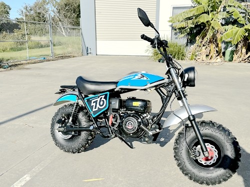 MB200X TrailMaster Hurricane Mini Bike Coleman Full sized REC-REG E-start BLUE