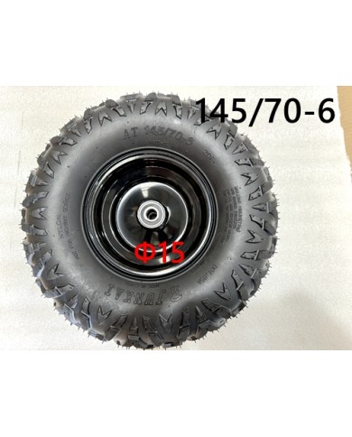 6 inch Wheel Rim Tyre Quad ATV Buggy Gokart Bearing Complete Wheel AT 145/70-6  15mm