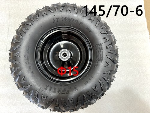 6 inch Wheel Rim Tyre Quad ATV Buggy Gokart Bearing Complete Wheel AT 145/70-6  15mm