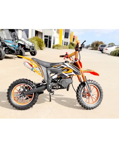 49cc Mini Motor Dirt Bike, Pocket Rocket, Pee Wee Motorcycle, ATV 50CC Engine for Kids in Orange