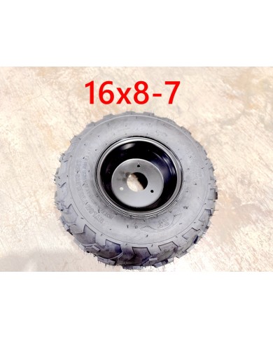 7 inch Wheel Rim Tyre Quad Bike ATV Buggy Gokart 3 Stud 16 X 8-7" Trike Project