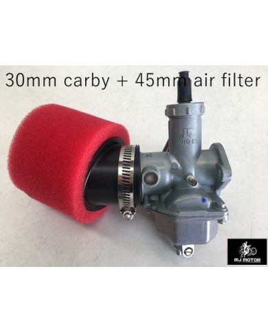 30mm Carby Carburetor + Foam Air Filter 110cc 125cc PIT Quad Dirt Bike ATV Buggy