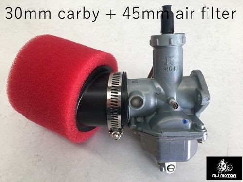 30mm Carby Carburetor + Foam Air Filter 110cc 125cc PIT Quad Dirt Bike ATV Buggy
