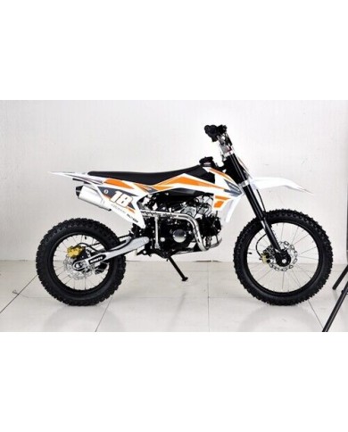 125cc Dirt Bike, Pit Motor, Motocross Pro, Electric Start, 14/17 Big Wheel in Dingo Orange