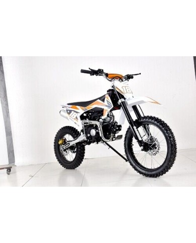 125cc Dirt Bike, Pit Motor, Motocross Pro, Electric Start, 14/17 Big Wheel in Dingo Orange