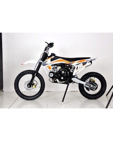 125cc Dirt Bike, Pit Motor, Motocross Pro, Electric Start, 14/17 Big Wheel in Dingo Orange