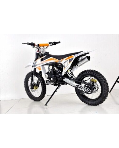 125cc Dirt Bike, Pit Motor, Motocross Pro, Electric Start, 14/17 Big Wheel in Dingo Orange