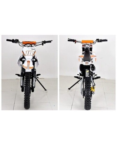 125cc Dirt Bike, Pit Motor, Motocross Pro, Electric Start, 14/17 Big Wheel in Dingo Orange