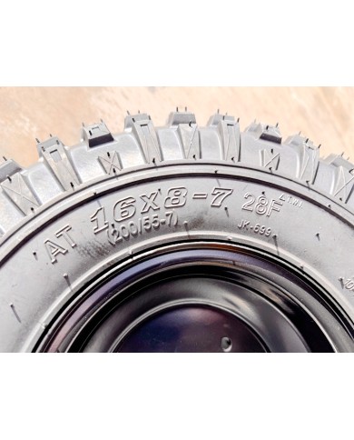 16X8-7" 7 inch Wheel Rim Tyre Bike ATV Buggy Gokart 3 Stud Complete Wheel Black