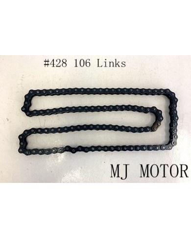 Black 428 106 Links Drive Chain + Joiner Link PIT Quad Dirt Bike Buggy Trike