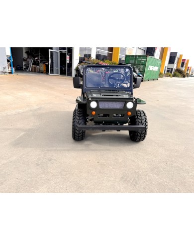 Mini Willys Jeep 1kW 48V Electric Ride On Buggy 2 Seater Kids/Teens Army Green