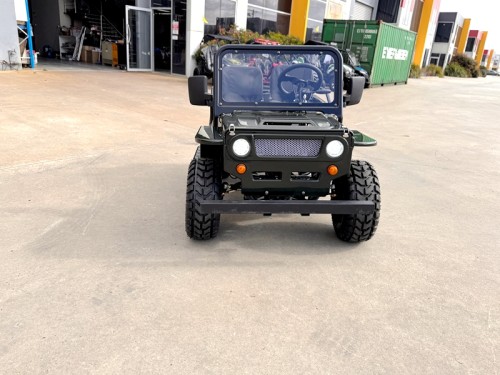 Mini Willys Jeep 1kW 48V Electric Ride On Buggy 2 Seater Kids/Teens Army Green