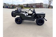 Mini Willys Jeep 1kW 48V Electric Ride On Buggy 2 Seater Kids/Teens Army Green
