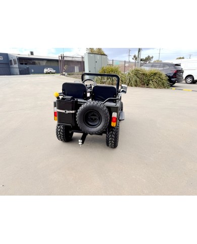 Mini Willys Jeep 1kW 48V Electric Ride On Buggy 2 Seater Kids/Teens Army Green