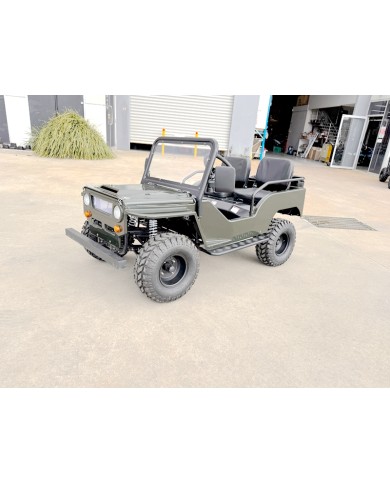 Mini Willys Jeep 1kW 48V Electric Ride On Buggy 2 Seater Kids/Teens Army Green