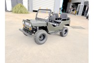 Mini Willys Jeep 1kW 48V Electric Ride On Buggy 2 Seater Kids/Teens Army Green