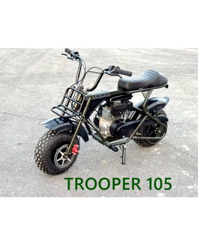 Trooper 105 Mini Bike Kids Adults Bike Military Style Off-Road Bike Green