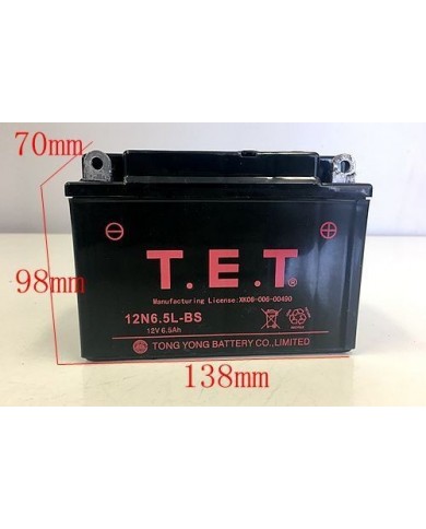 12V 6.5AH 12N6.5L-BS 50cc 110CC 125CC ATV Bike Gokart 4 Wheeler Buggy Dirtbike
